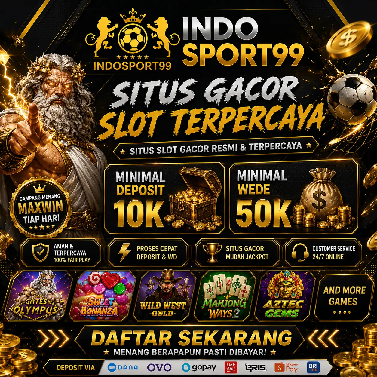 INDOSPORT99 > Platform Gacor Depo Kecil 10K Menang Mudah Slot Online